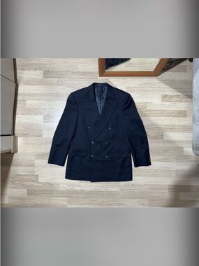 Navy blue YSL Double-Breasted Men's Blazer